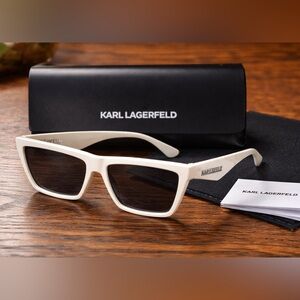 Karl Lagerfeld White Sunglasses KL6186S Angular Frame NWT